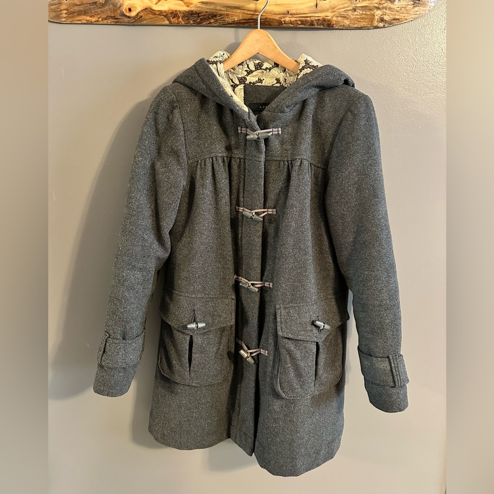 Lux Vintage 2000s Gray Wool Ice Coat - Small